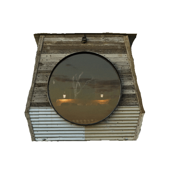 This is a cut out of KipPod I with the night lights on inside that you can see from the large pole hole style circle window