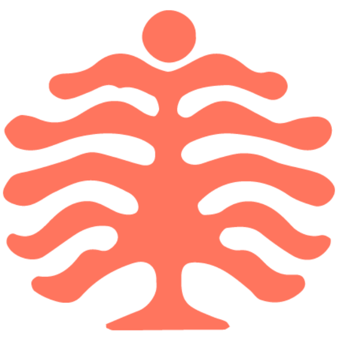 Tree-like design with wavy branches on a green background