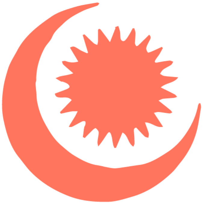 Crescent moon and star symbol on a green background