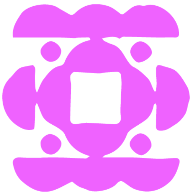 Purple icon with a central square on a transparent background