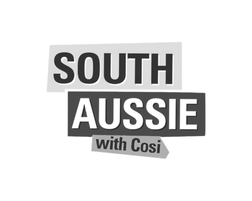 Text 'SOUTH AUSSIE with Cosi' on a green background