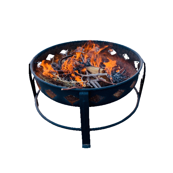 Photo is of the KipPod fire pits supplied by Barebones Australia the fire pit is glowing with fire 